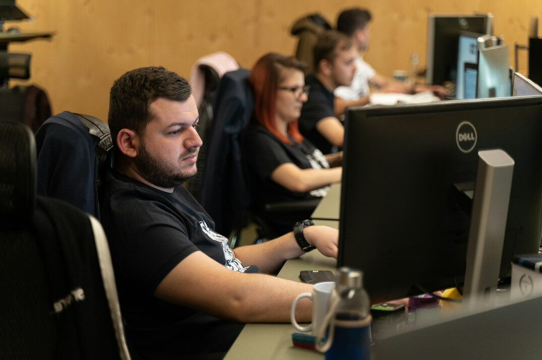 students in coding class