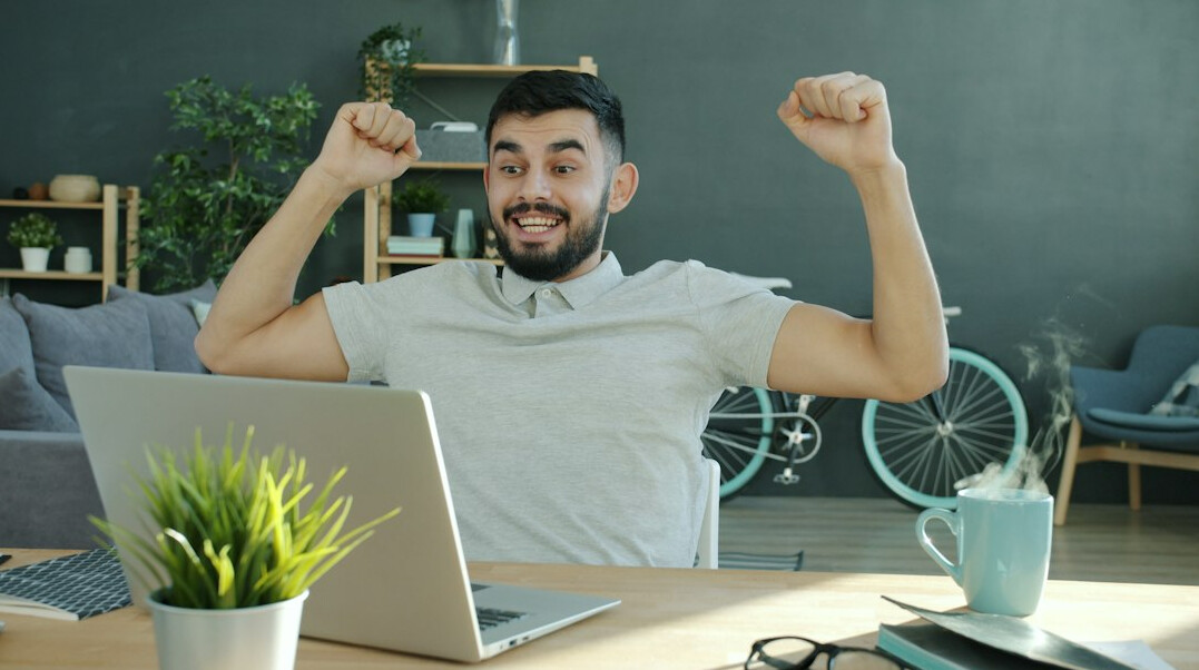 successful coder smiling