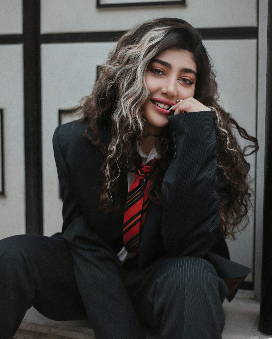 Portrait of a smiling woman in a blazer